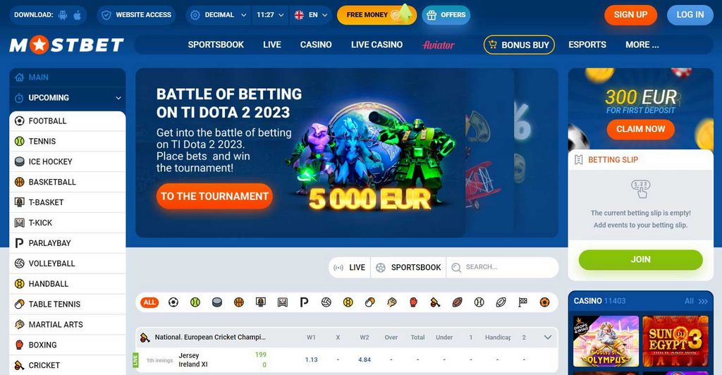 Ставки на спорт Mostbet